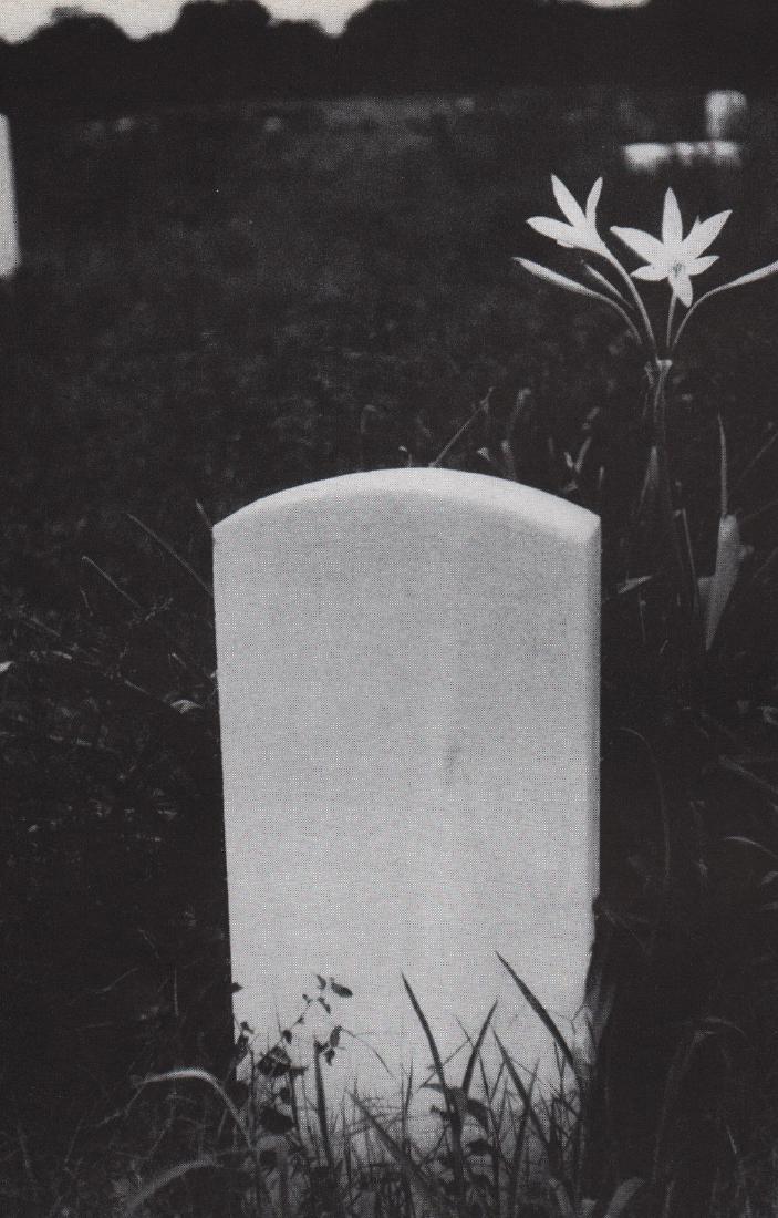 ROBERT FRANK - Gravestone in Charleston: Artist: ROBERT FRANK Print Title: Gravestone in Charleston Printing Date: 1950’s Medium: Photoengraving Printed in: the USA Image Size: approx. 8 x 5” Reserve: $25.00 Shipping: Domestic: Flat-rate
