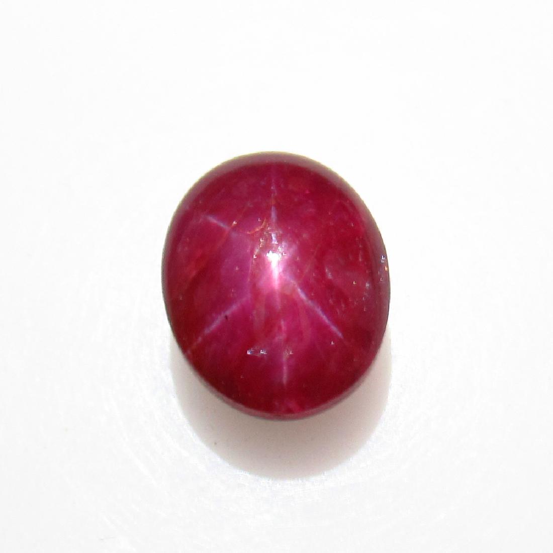 3.18 Ct Genuine Six Line Red Star Ruby Oval Cab (1 of 3)