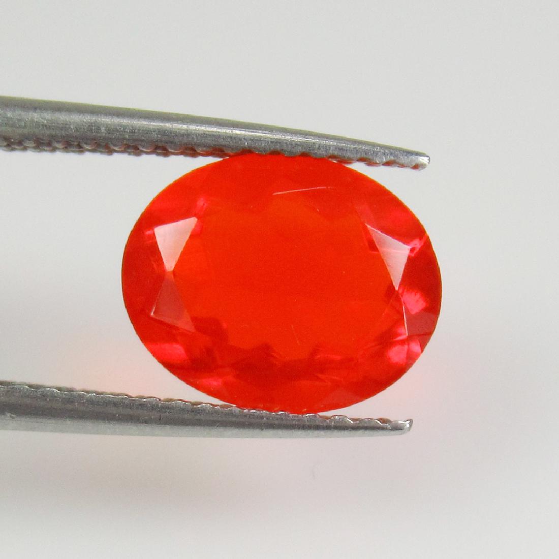 1.57 Ct Genuine Ethiopian Faceted Orange Fire Opal Oval (1 of 2)