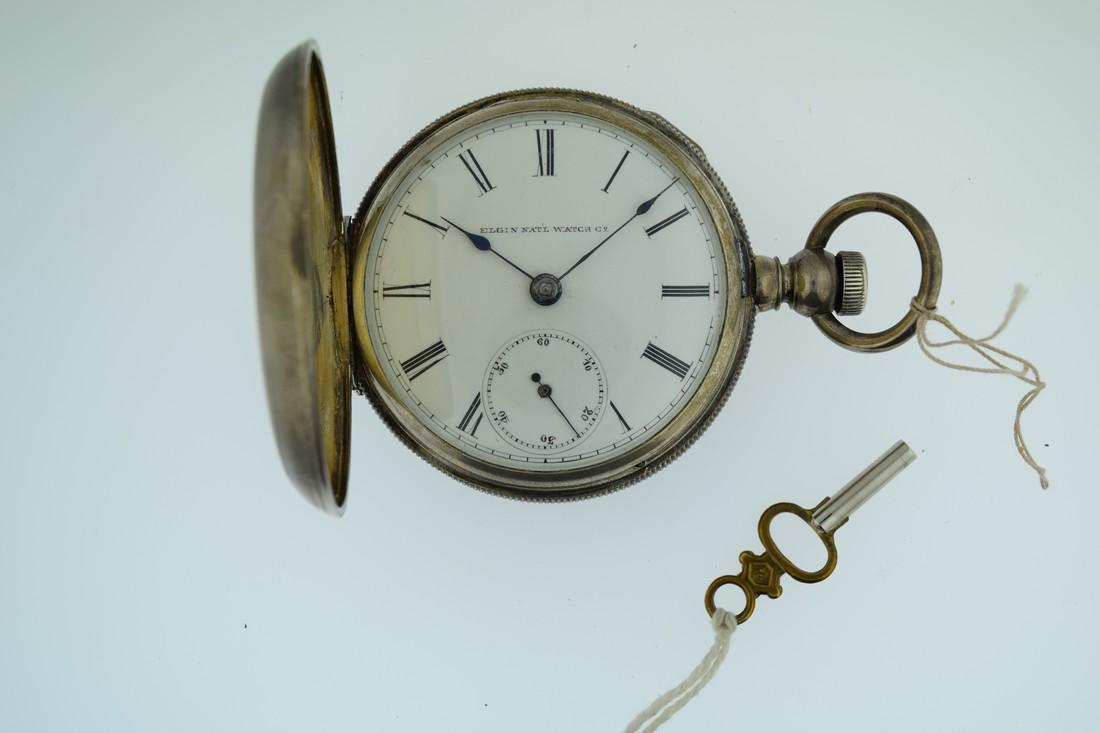 Antique Elgin Silver Key Wind Pocketwatch, 1800s