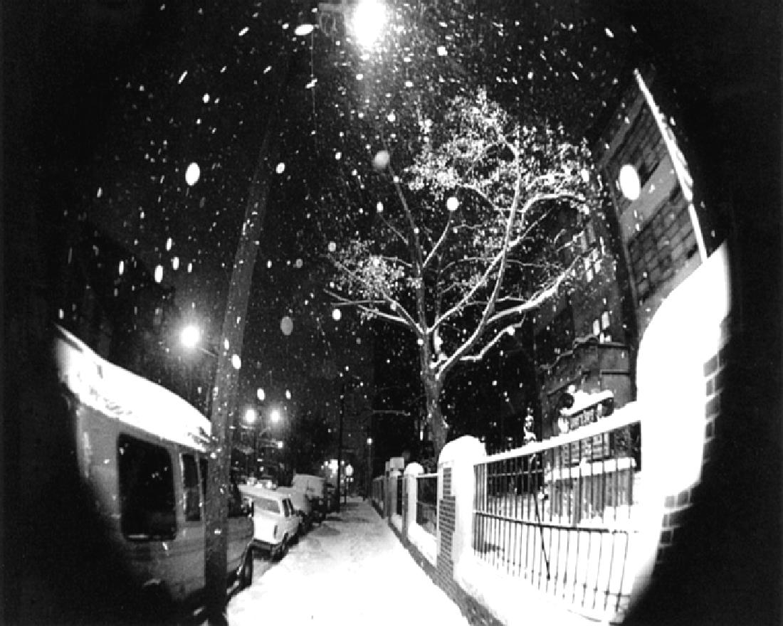 "SNOWGLOBE": TITLE: "SNOWGLOBE" ARTIST/SOURCE: Lahary (American, b. 1949) MEDIUM: 35MM BLACK-AND-WHITE FILM DATE/PERIOD: 2003 DIMENSIONS [INCHES]: 8 x 10 ORIGIN: IRONBOUND DISTRICT, DOWNTOWN NEWARK, NJ LABELS/ANNO