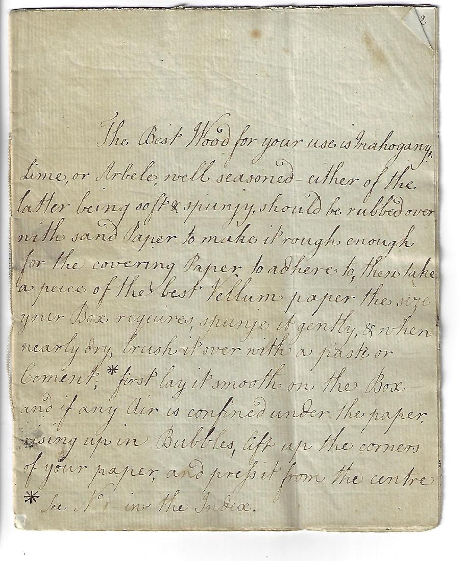 1783 Manuscript on Crafting with Wood (1 of 3)