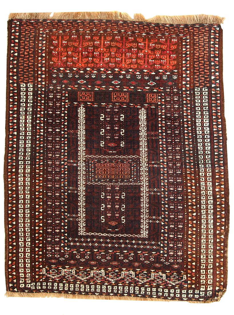 Hand made antique Turkoman Hachli rug 4.5' x 5.5' ( (1 of 1)