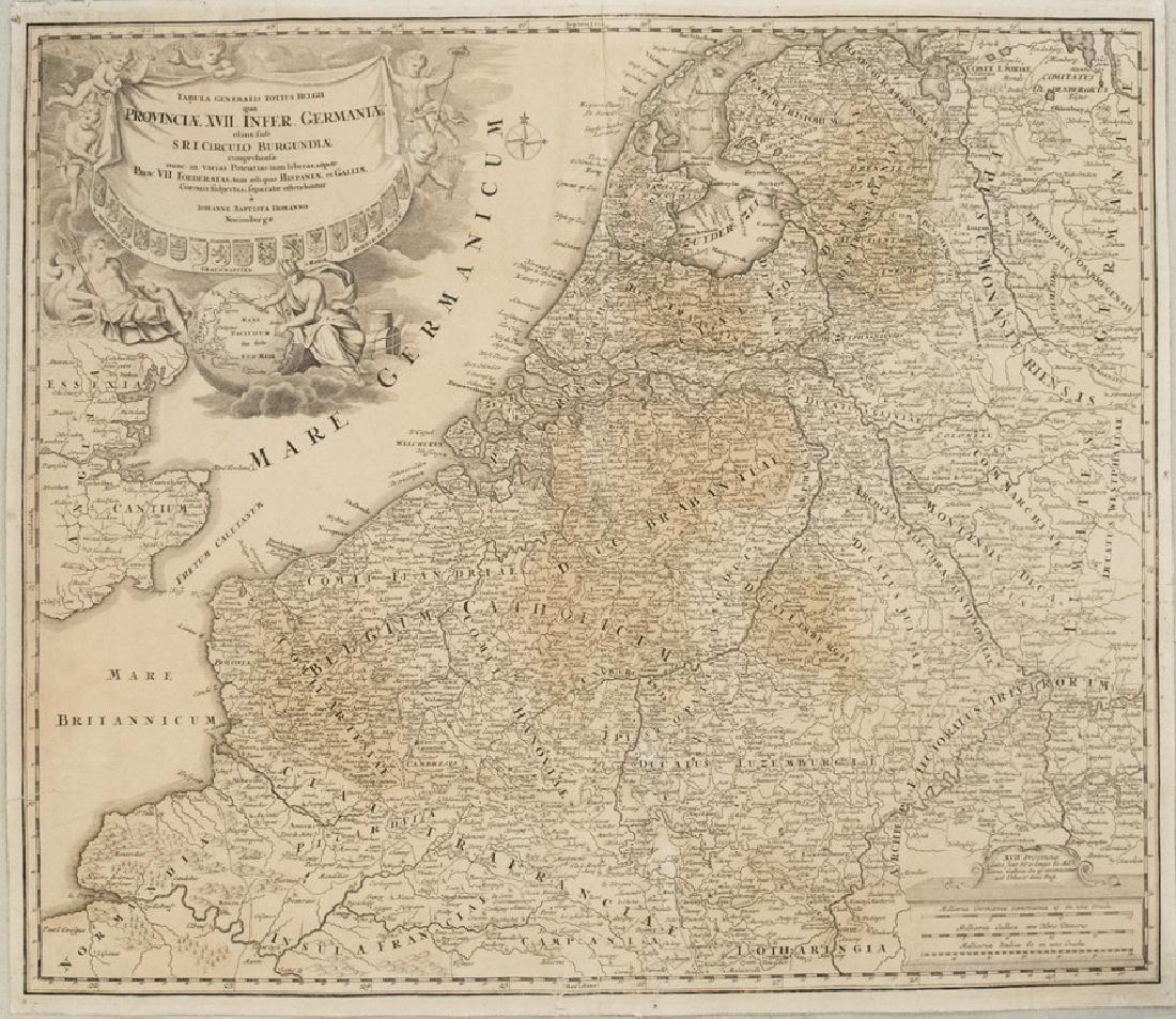 1720 Homann Map of Netherlands, Belgium and Luxemburg (1 of 1)
