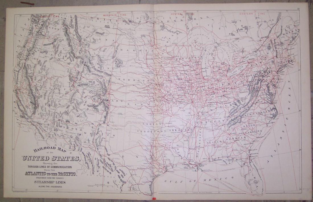 Railroad Map of the United States Showing the Through (1 of 1)