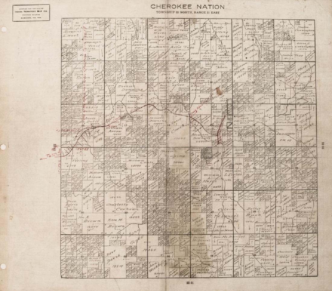 1900 Plat Map of a Section of Cherokee Nation Land Feb 05, 2019