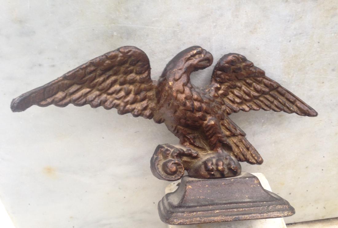 19thc cast iron eagle doorstop in original dark gold (1 of 7)