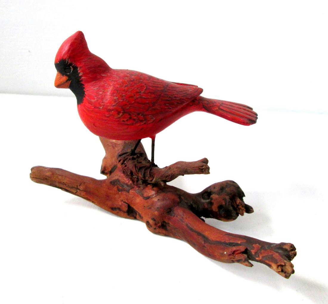 Carved Painted Cardinal