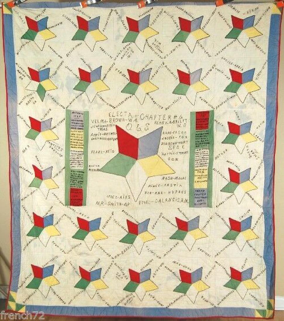 Vintage Order of Eastern Star Signature Antique Quilt (1 of 11)