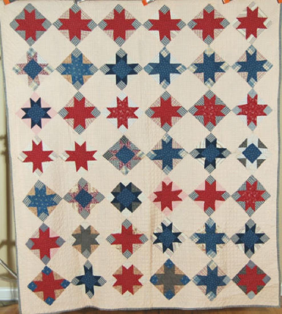 Vintage 1890's Variable Stars Patchwork Antique Quilt (1 of 12)