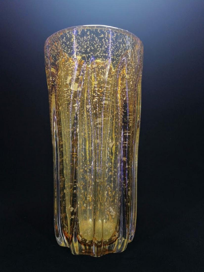 gold leaf glass vase