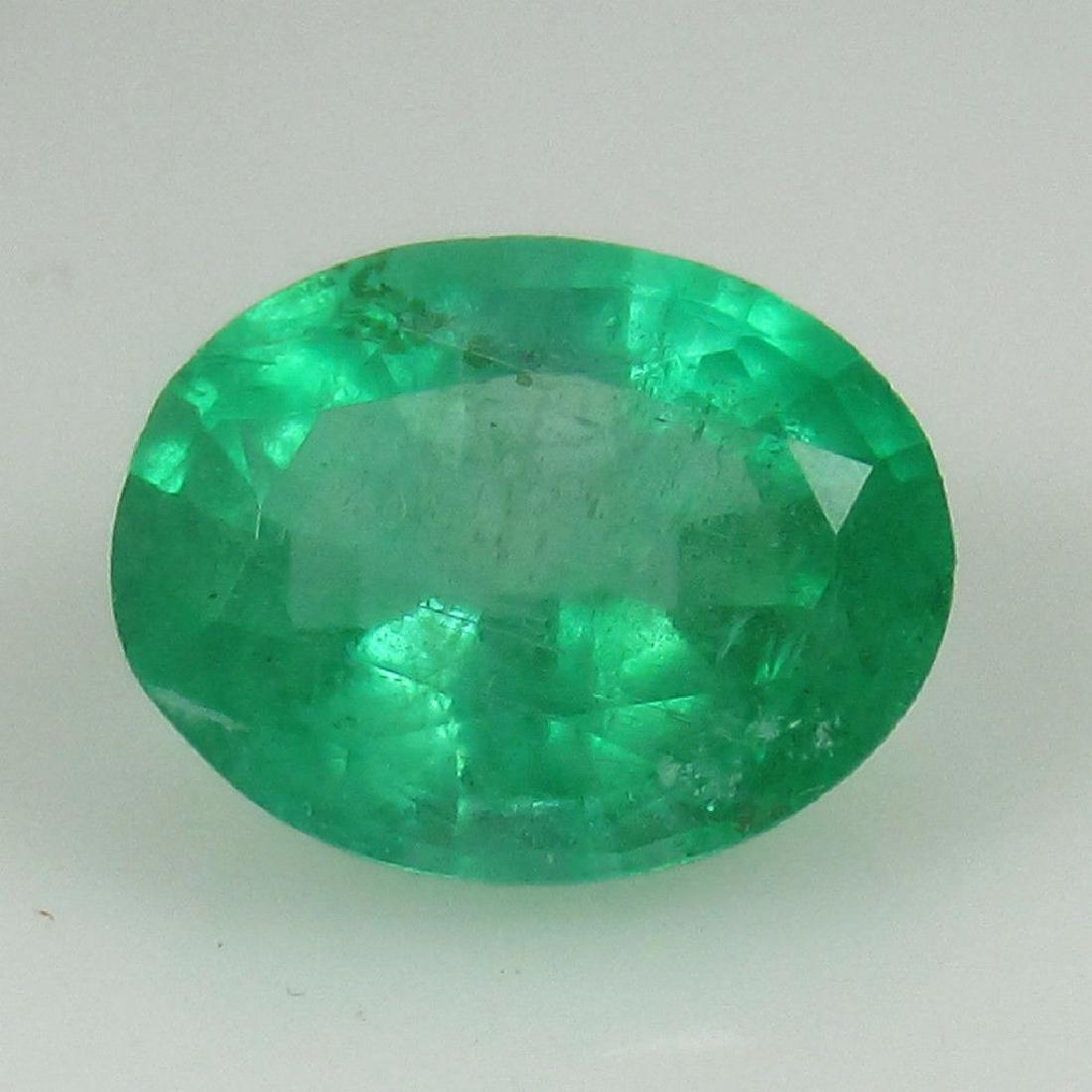 1.30 Ct Genuine Zambian Emerald 8X6 mm Oval Cut (1 of 4)