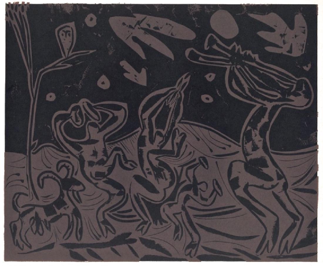 Pablo Picasso linocut "Bacchanal with Goat and Owl" (1 of 1)