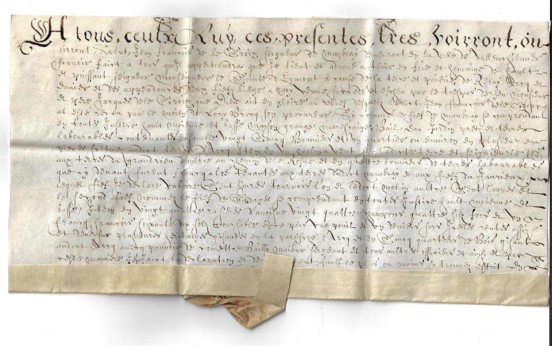 1657 French Land Manuscript on Vellum (1 of 1)