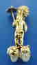 14K GOLD PEARL SAPPHIRE CHERUB PIN ANGEL THEMED - 3