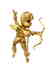 CHARMING 14k Yellow Gold & Ruby Cupid Pin!