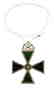 18k Yellow Gold Silver Onyx Diamond Maltese Cross - 4