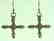 LOVELY C. 1990 WHITE GOLD DIAMOND CROSS EARRINGS ON