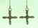 LOVELY C. 1990 WHITE GOLD DIAMOND CROSS EARRINGS ON - 2