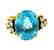 STUNNING 14k Yellow Gold, Blue Topaz & Diamond Ring