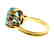 STUNNING 14k Yellow Gold, Blue Topaz & Diamond Ring - 3