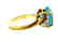 STUNNING 14k Yellow Gold, Blue Topaz & Diamond Ring - 4