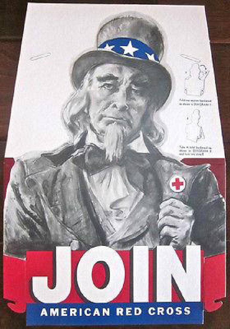 CUT 70$$ JOIN AMERICAN RED CROSS PRE WAR 1939 STANDEE – (1 of 1)