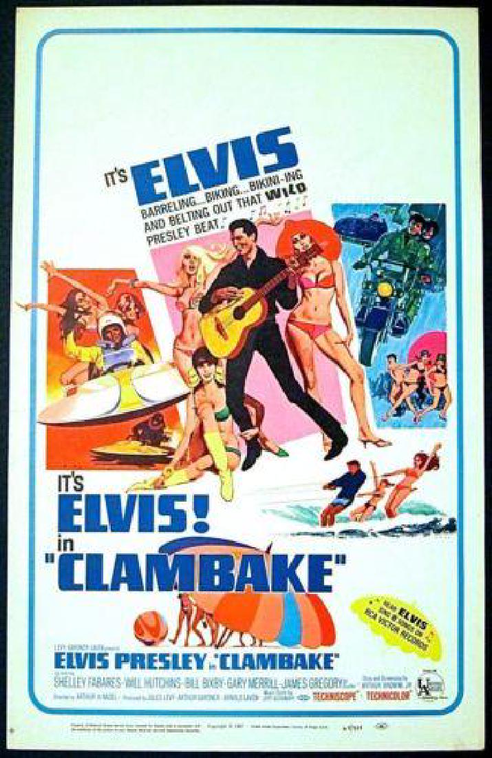 CLAMBAKE ’67 ROLLED WINDOW CARD POSTER ELVIS PRESLEY (1 of 1)