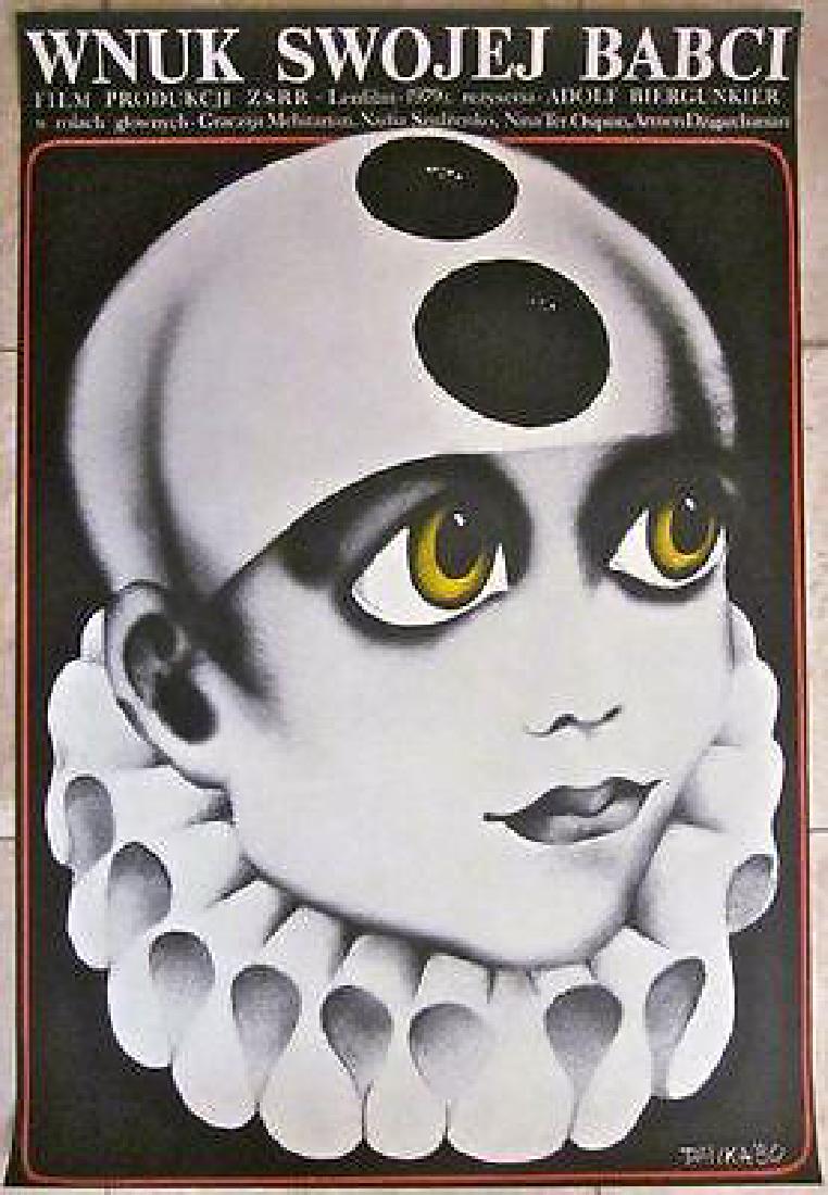 WNUK SWOJEJ BABCI – ORIGINAL 1980 POLISH POSTER – RARE: WNUK SWOJEJ BABCI Â– ORIGINAL 1980 POLISH POSTER Â– RARE BLACK & WHITE CLOWN ART!! Original 1980 Polish Advertising poster (26? x 38 1.2?) Danka art! Poster has a very light fold line. This post