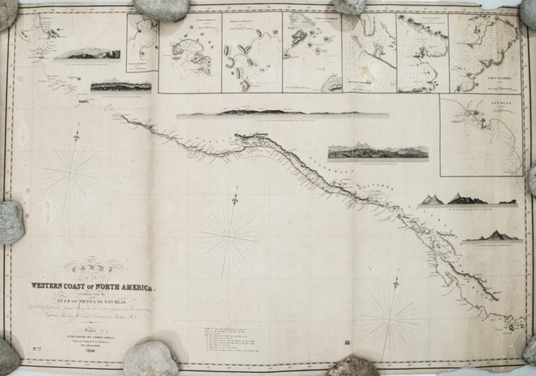 1849 Imray Chart of the Pacific Coast of Mexico to San: Title: 1849 Imray Chart of the Pacific Coast of Mexico to San Blas and Central America -- Chart of the Western Coast of North America extending from the Gulf of Nicoya to San Blas Compiled chiefly fro