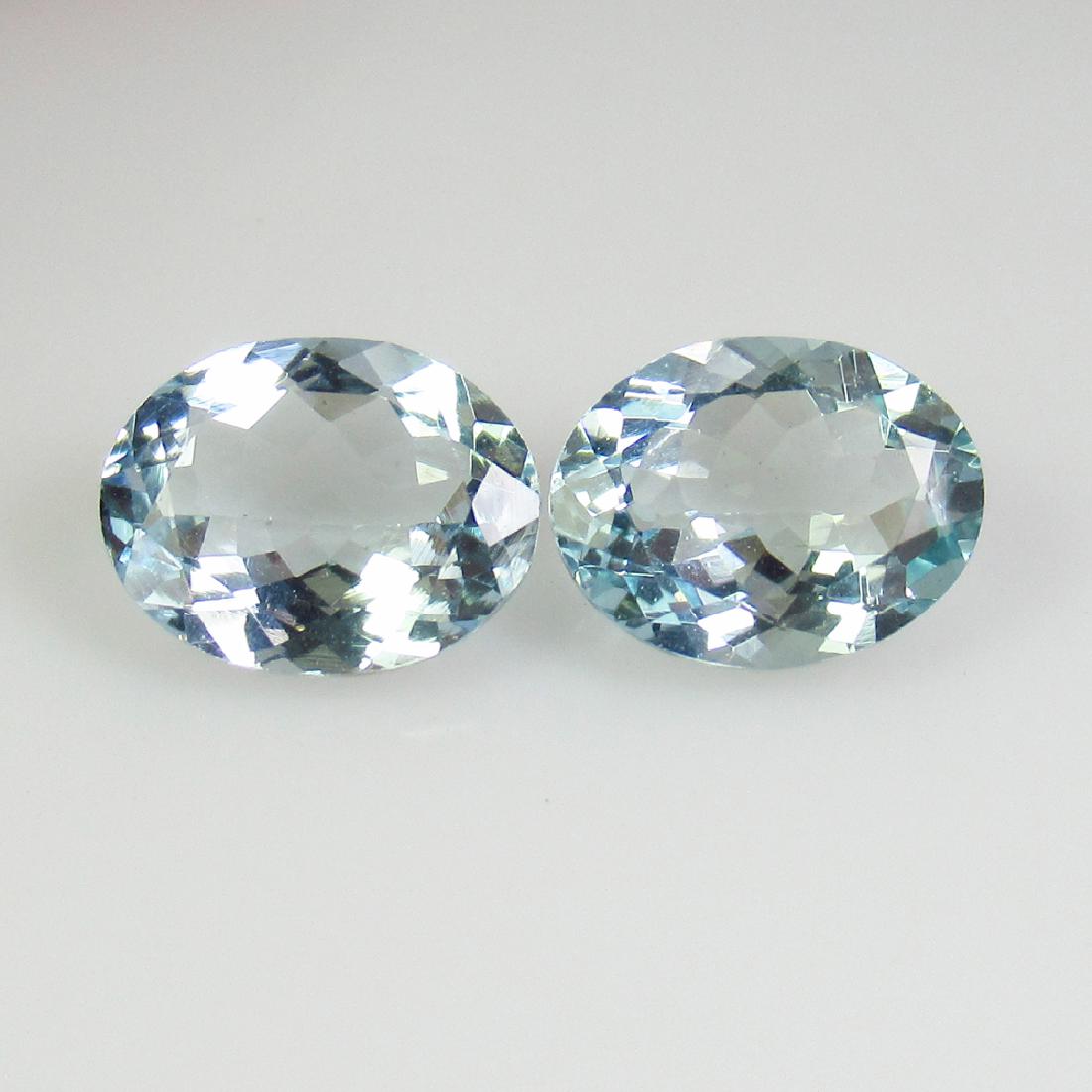 2.95 Ct Genuine Blue Aquamarine 9X7 mm Oval Pair (1 of 2)