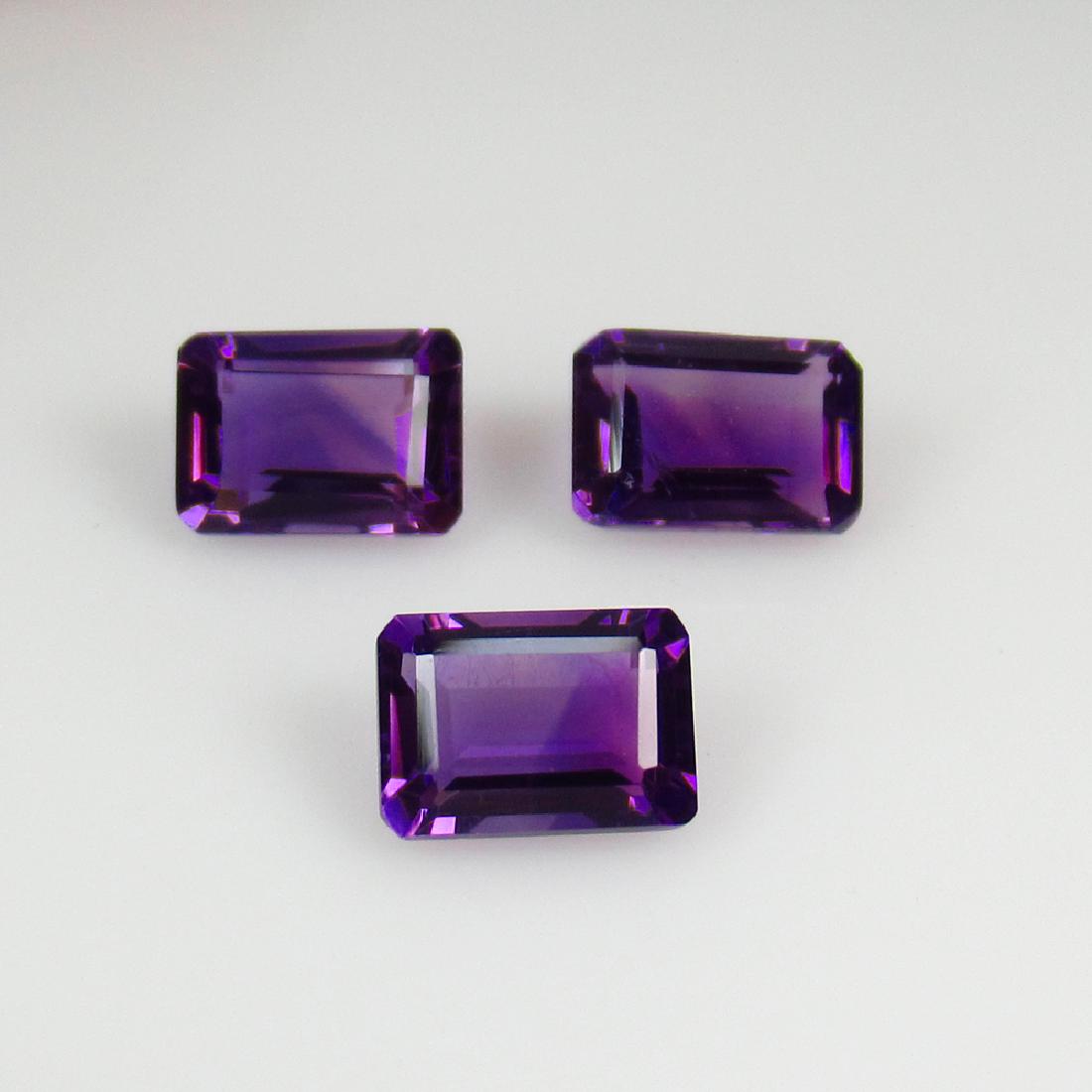 2.77 Ct Genuine 3 Purple Amethyst Octagon Set (1 of 2)