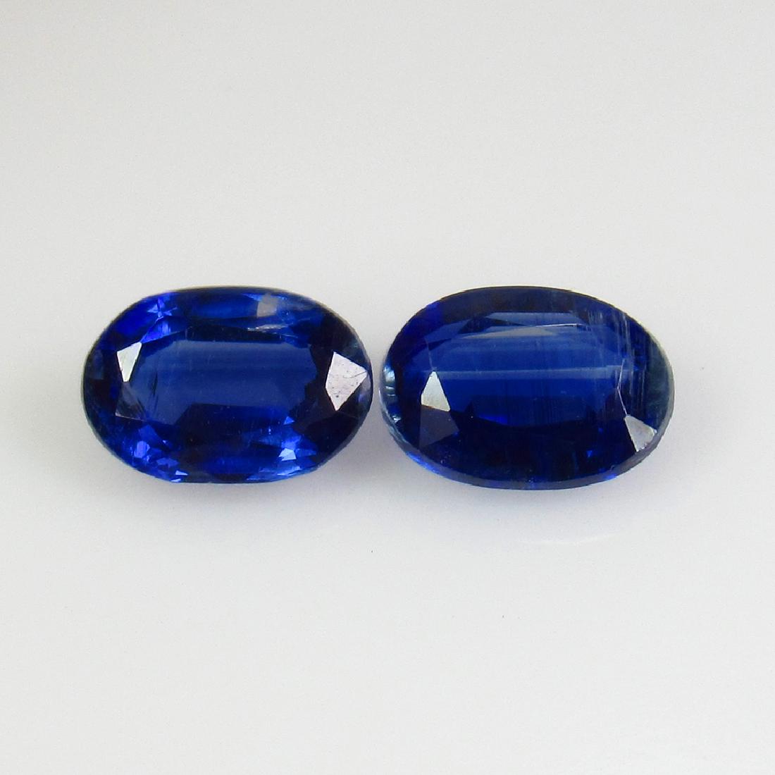 2.09 Ct Genuine Deep Blue Kyanite 7X5 mm Oval Pair (1 of 2)