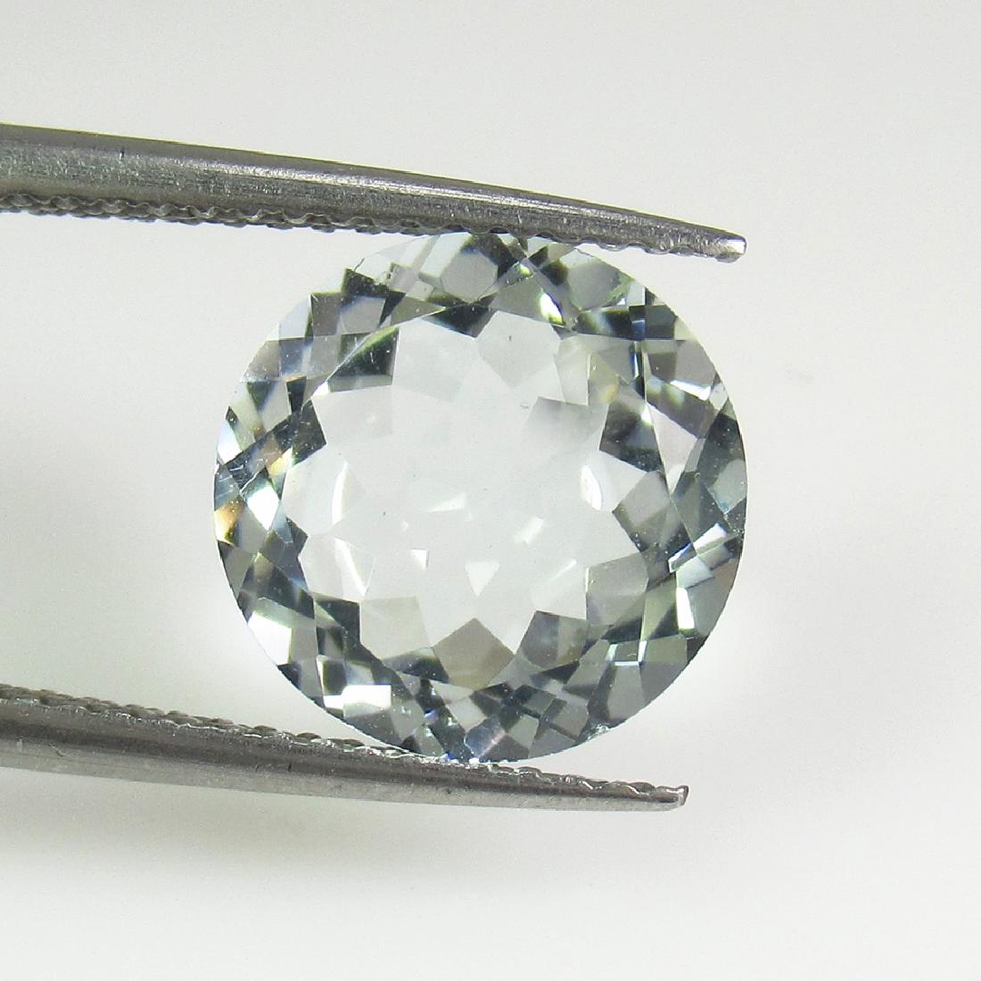 3.07 Ct Genuine Blue Aquamarine 10 mm Round Cut (1 of 2)