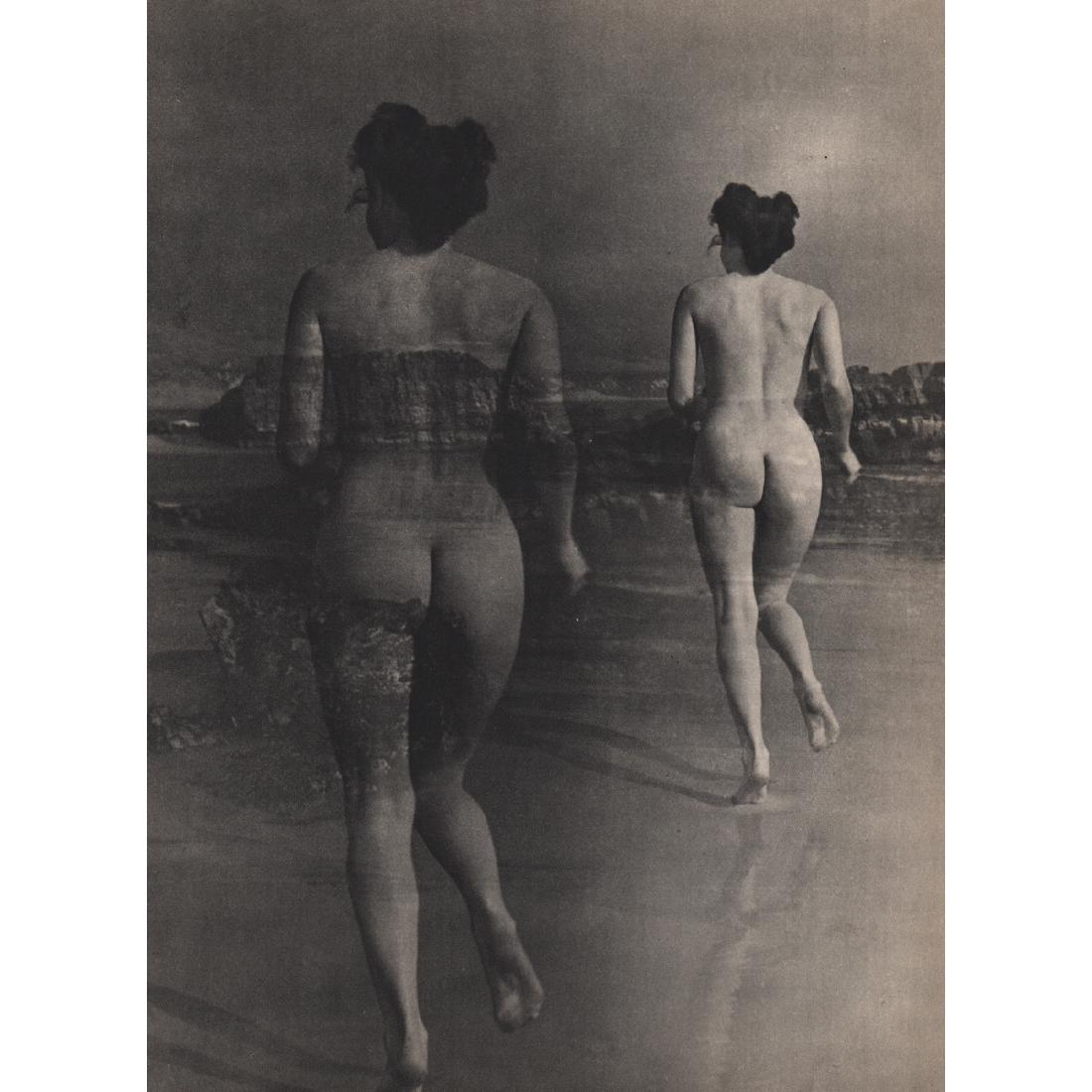 ANDRE DE DIENES - Nudes Superimposed on the Beach: Artist: ANDRE DE DIENES Print Title: Nudes Superimposed on the Beach Medium: Sheet-fed Gravure Printing Date: 1950s Printed in France Image size approx. 8 x 11.5 inches Andre De Dienes (1913-1985) was