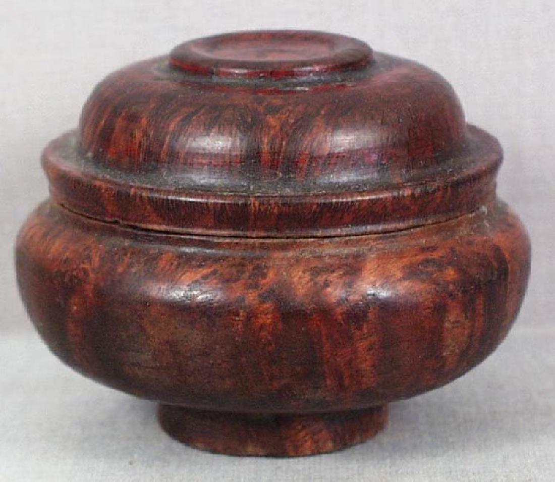 19c TIBETAN BURLWOOD Buddhist offering BOWL (1 of 6)