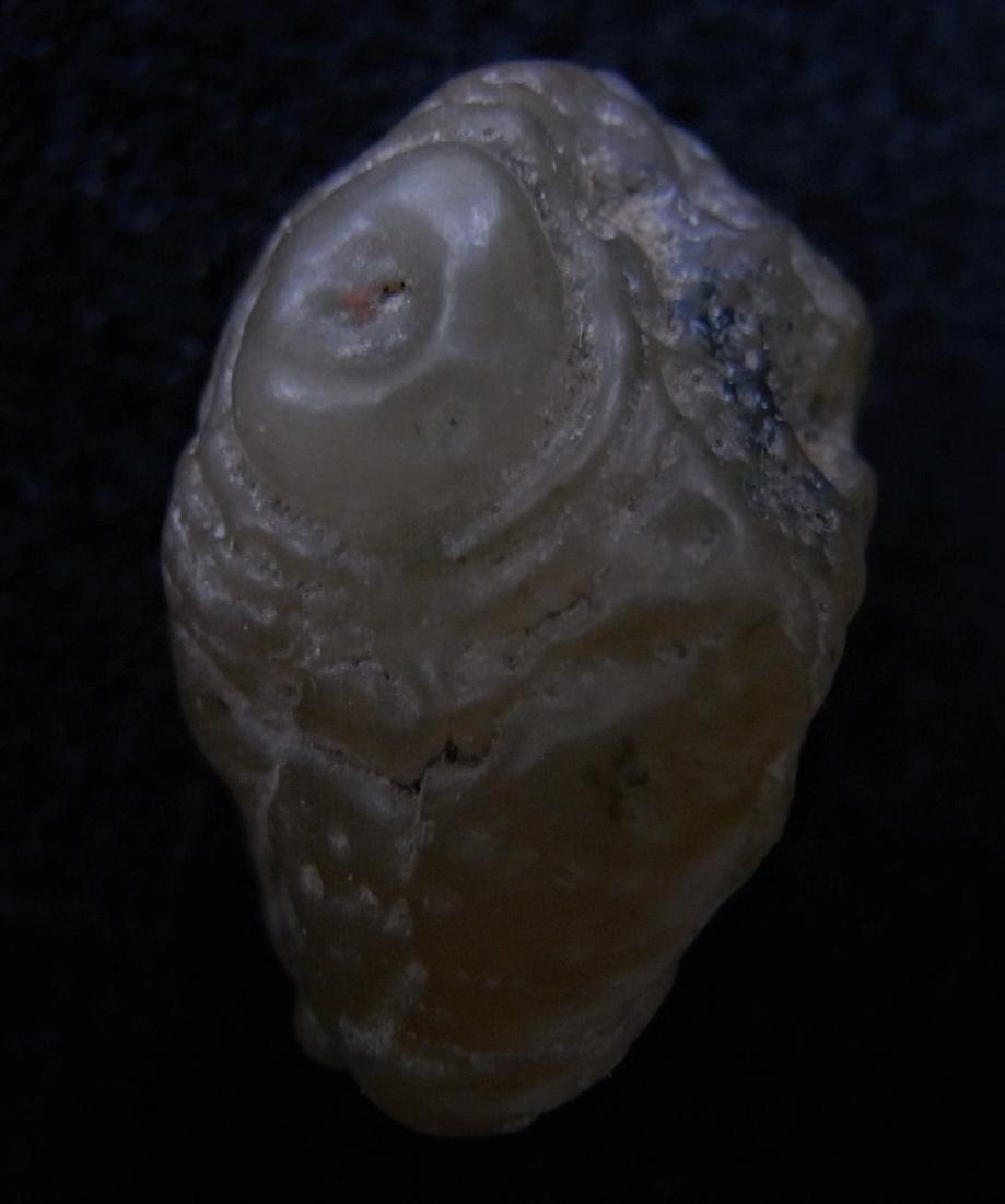 TRANSLUCENT EYE AGATE - 100% NATURAL: Title: TRANSLUCENT EYE AGATE - 100% NATURAL Origin: Alashan Area, Inner Mongolia, China Size: 2.3x1.6x1.4 cm / 7.1 gram Description: translucent eye agate of greenish-brown color Reserve: $4.00 Shippi