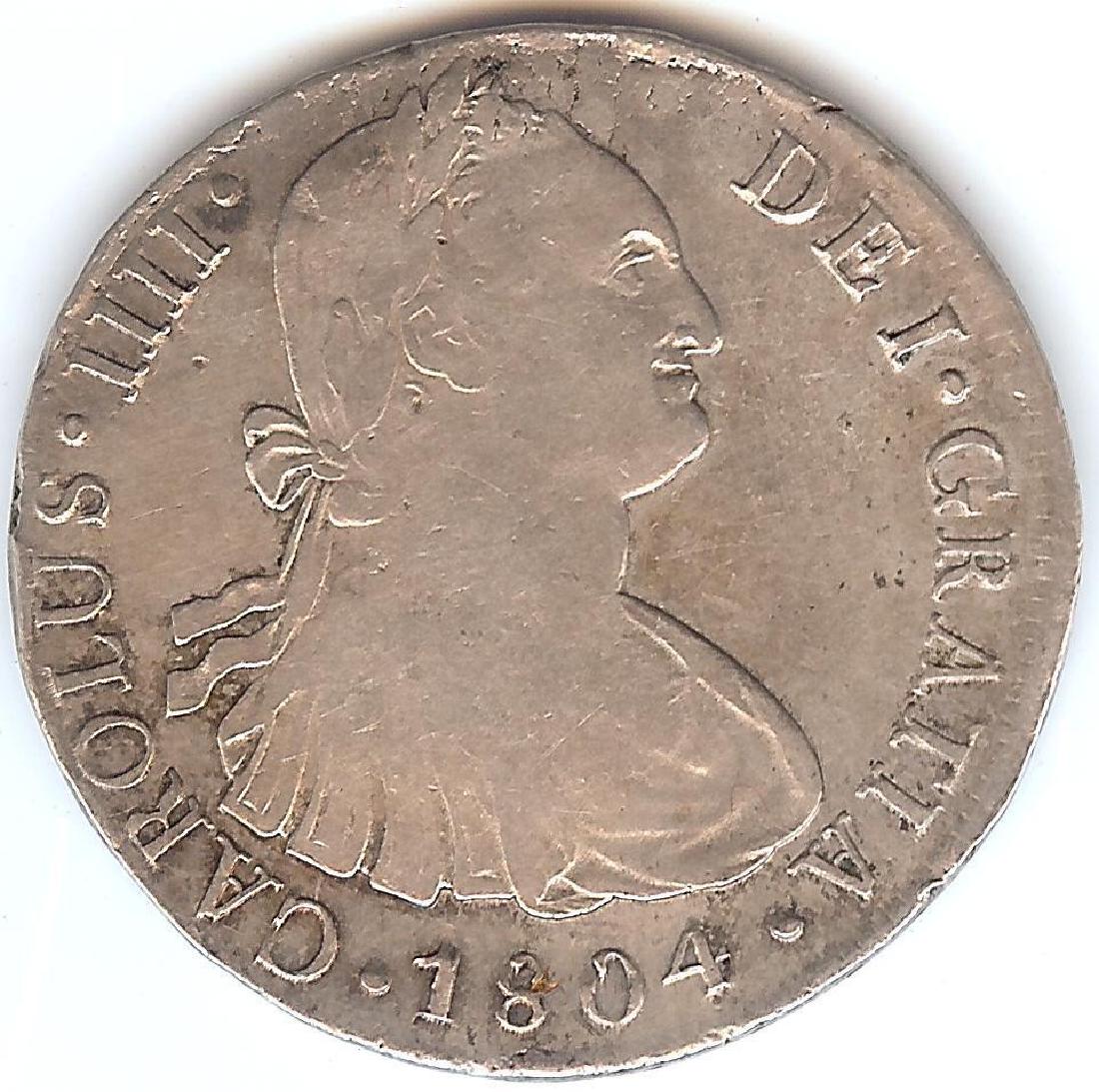 Spain 1804 Carlos Iv. 8 Reales Lima Jp Silver Coin: ( AMC Catalog ID: EB018 ) Reserve: $80.00 Shipping: Domestic: Flat-rate of $15.00 to anywhere within the contiguous U.S. International: Flat-rate of $15.00 to anywhere in the world. Combined shipping: