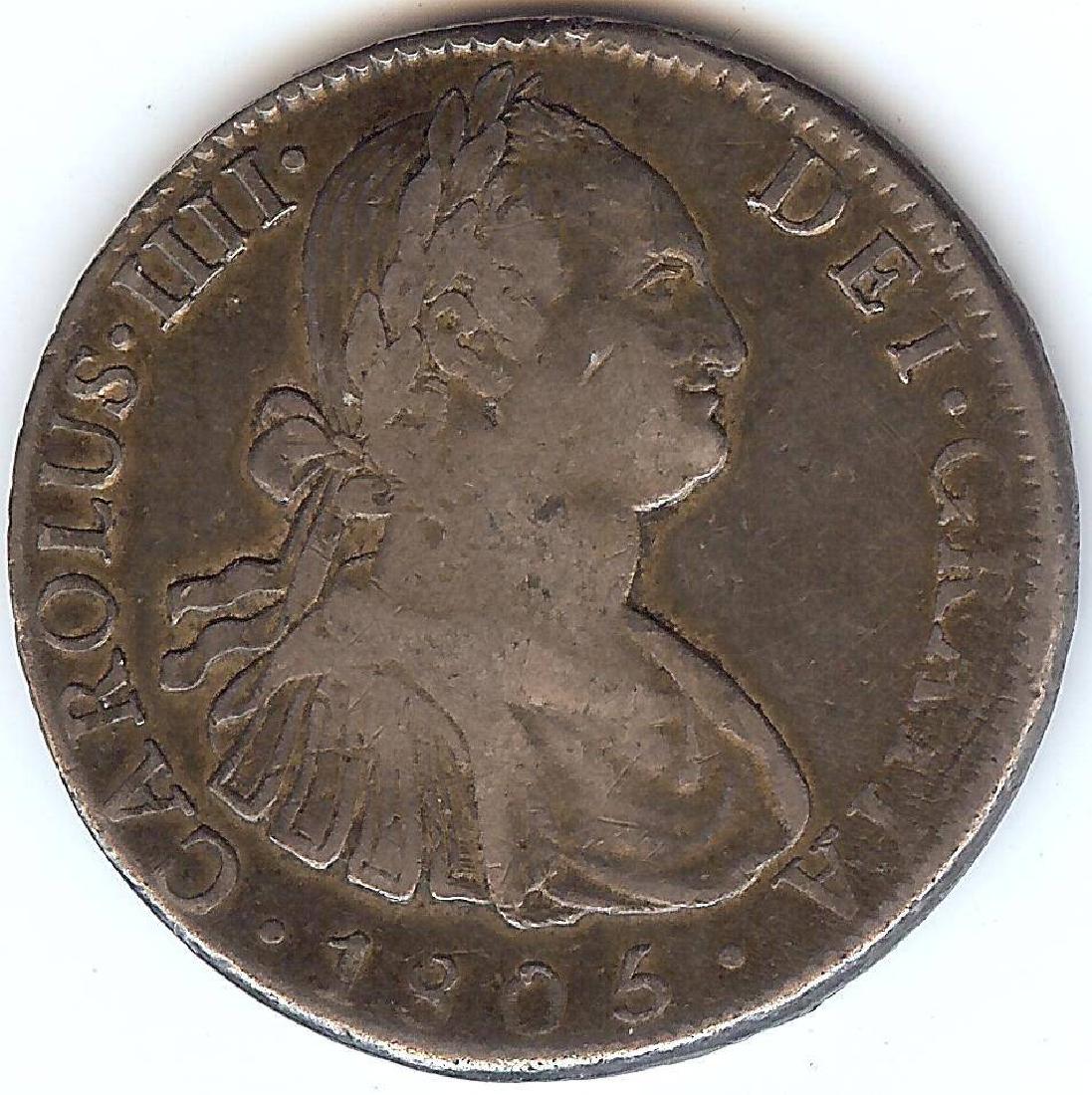 Spain 1805 Carlos Iv. 8 Reales Mexico Th Silver Coin (1 of 2)