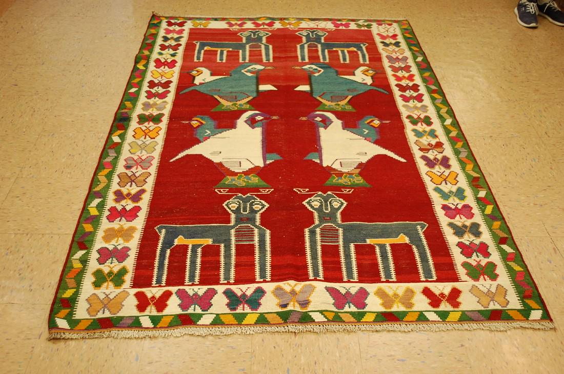 Circa 1920's Antique Prsian Shraz Gabeh Rug 5x7.3 (1 of 11)