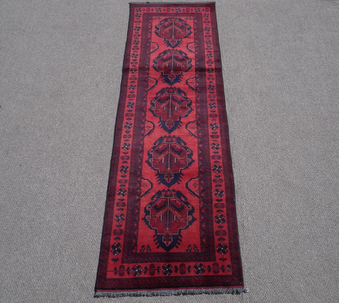 Semi Antique Wool On Wool Afghan Turkman 2.8x10 (1 of 5)