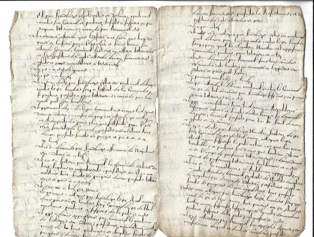 17th C Eight Page French Manuscript (1 of 1)