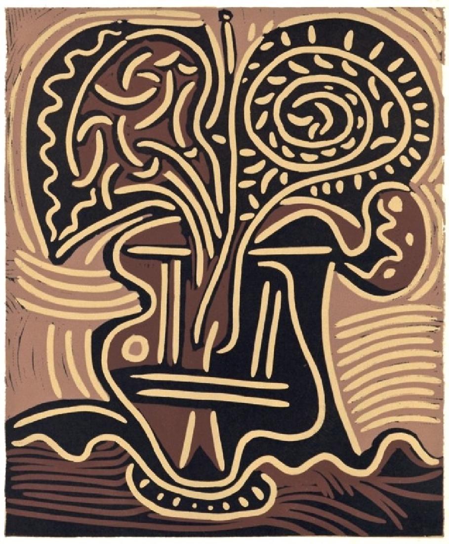 Pablo Picasso linocut "Flower Vase" (1 of 1)