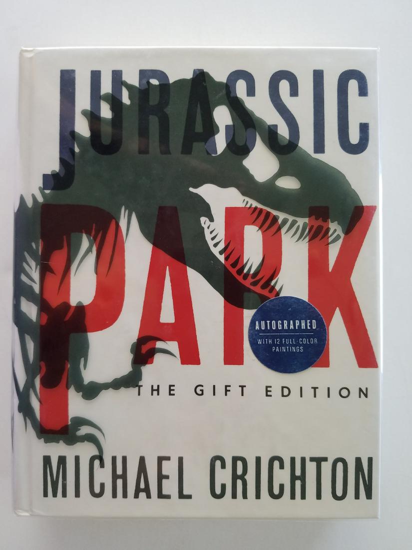 Jurrasic Park: Gift Edition signed by Crichton.: Title: Jurrasic Park: Gift Edition signed by Crichton. Author: Michael Crichton. Jurassic Park. Publishing Info/Edition: NY: 1993.,First "gift" Edition. Description: Signed by Crichton on the first bl