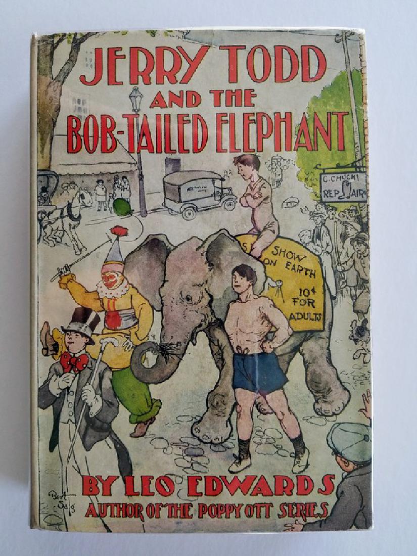Jerry Todd and the Bob-Tailed Elephant.: Title: Jerry Todd and the Bob-Tailed Elephant. Author: Leo Edwards. Publishing Info/Edition: NY: Grosset & Dunlap, 1929.,Apparent First Edition. Description: Illustrated with a frontispiece. Reserve: 