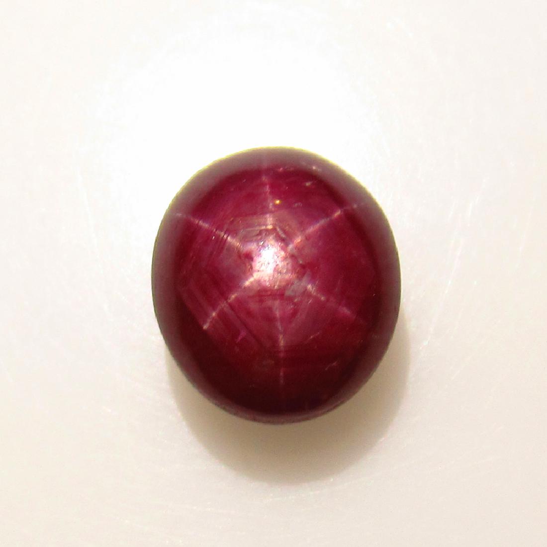 3.37 Ct Genuine Six Line Star Ruby Oval Cabochon (1 of 2)