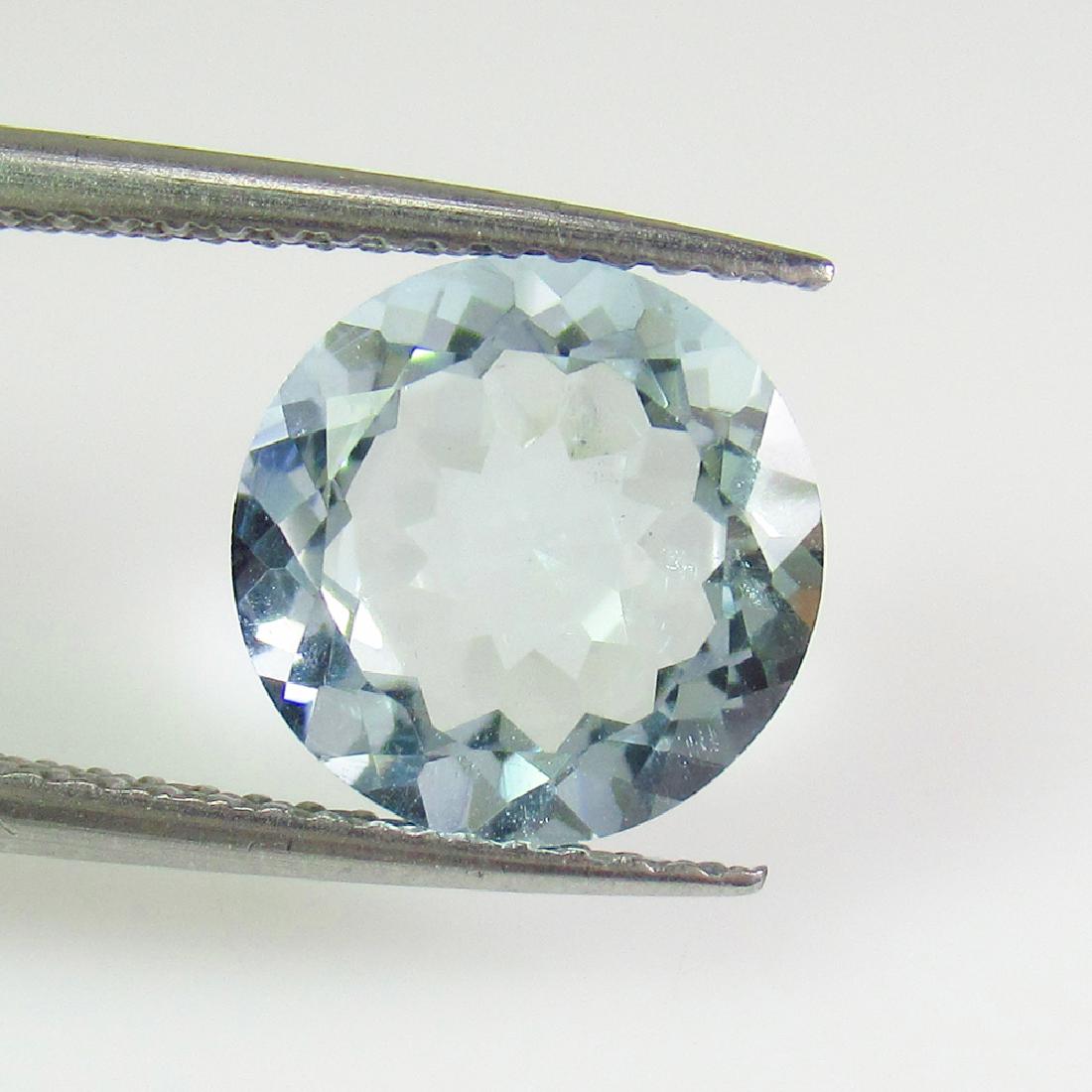 2.40 Ct Genuine Blue Aquamarine 9 mm Round Cut (1 of 2)