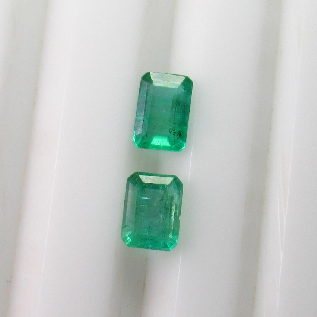 1.17 Ct Genuine Zambian Emerald Octagon Pair (1 of 2)