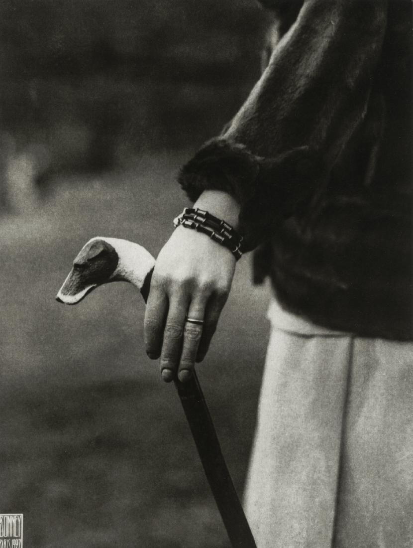 THERESE BONNEY - Dog Walking Stick: Artist: Bonney, Therese Title: Dog Walking Stick Medium: Photo Litho, 2003, Italy Dimensions: 5.8x7.7" Heat Wax Mounted on 11x14" Conservation Board Thérèse Bonney(1894 - 1978) was an American photo