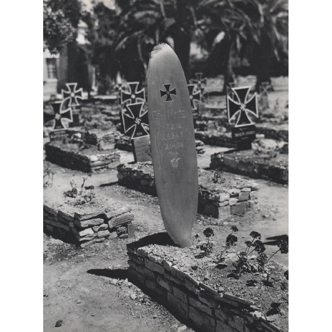 ROBERT CAPA - Nazi Graveyard, North Africa: Artist: ROBERT CAPA Print Title: Nazi Graveyard, North Africa Medium: Sheet-fed Gravure Printing Date: 1960's Printed in Italy Image Size approx: 9 x 12.5 inches Robert Capa (1913-1954) was a Hungaria